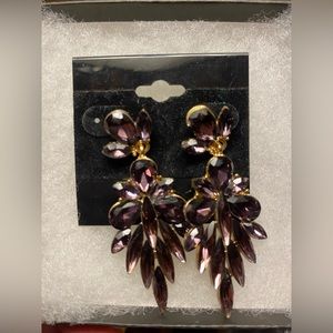 Never Worn Purple formal earrings. Great for pageant or prom